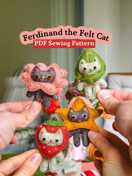 Ferdinand the Felt Cat Sewing Pattern