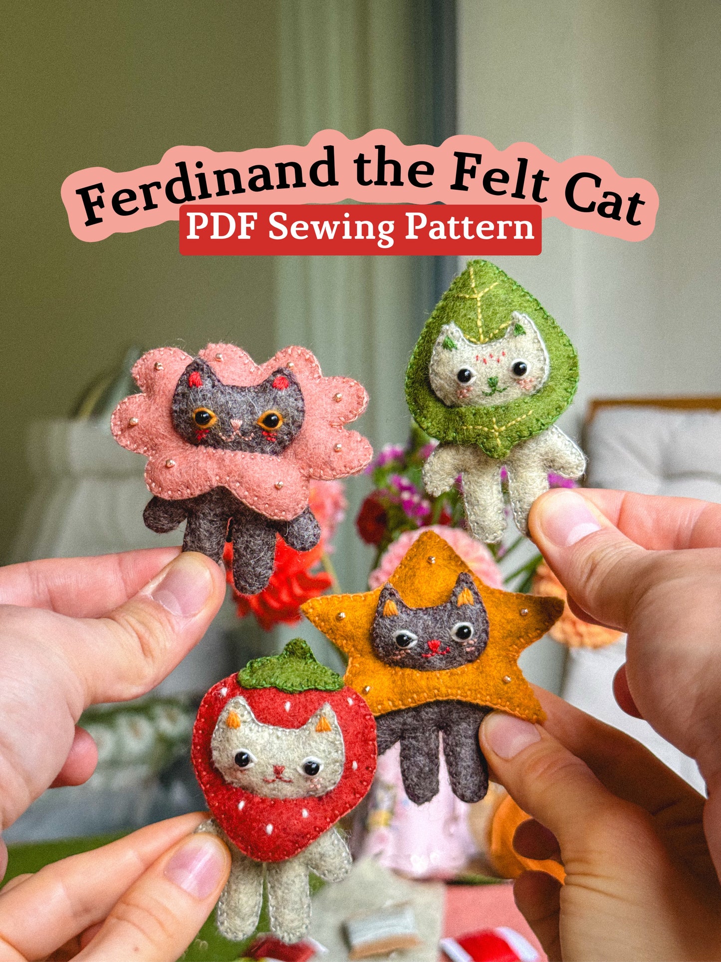 Ferdinand the Felt Cat Sewing Pattern