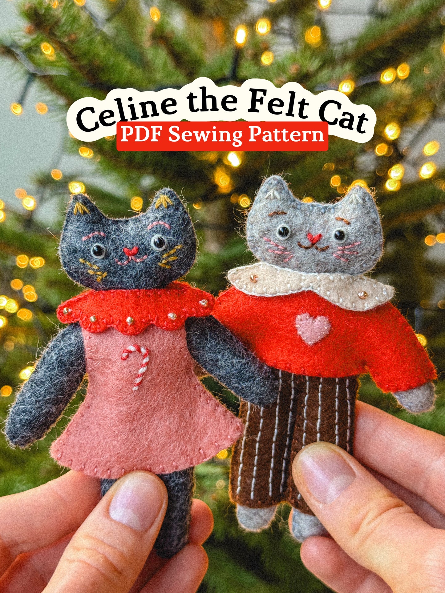 Celine the Felt Cat Sewing Pattern