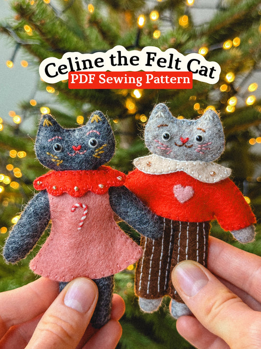 Celine the Felt Cat Sewing Pattern