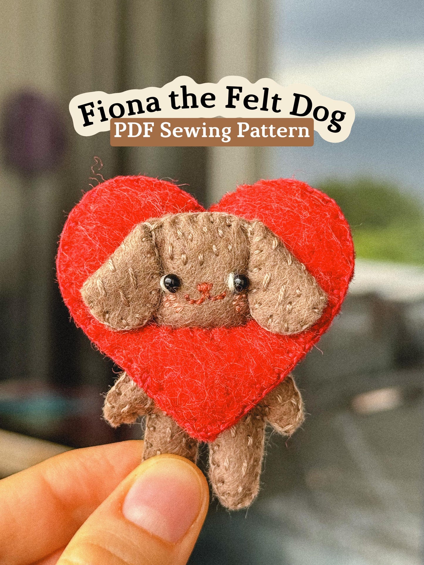 Fiona the Felt Dog Sewing Pattern